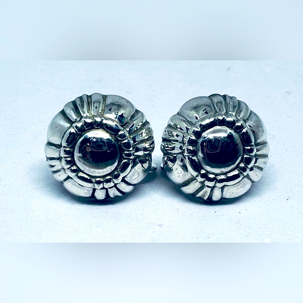 Vintage Georg Jensen 925 Sterling Silver Screw Back Earring #31 Denmark